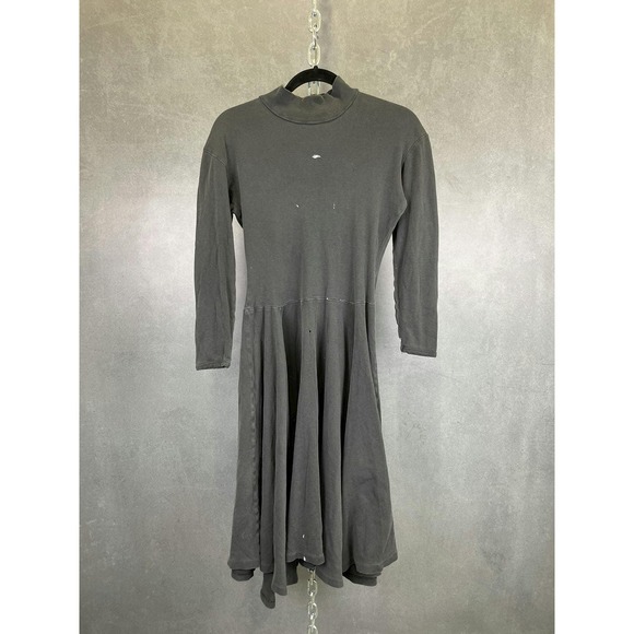 Vintage 90’s Betsey Johnson LS Mock Neck Black Midi Dress‎ - Picture 1 of 11